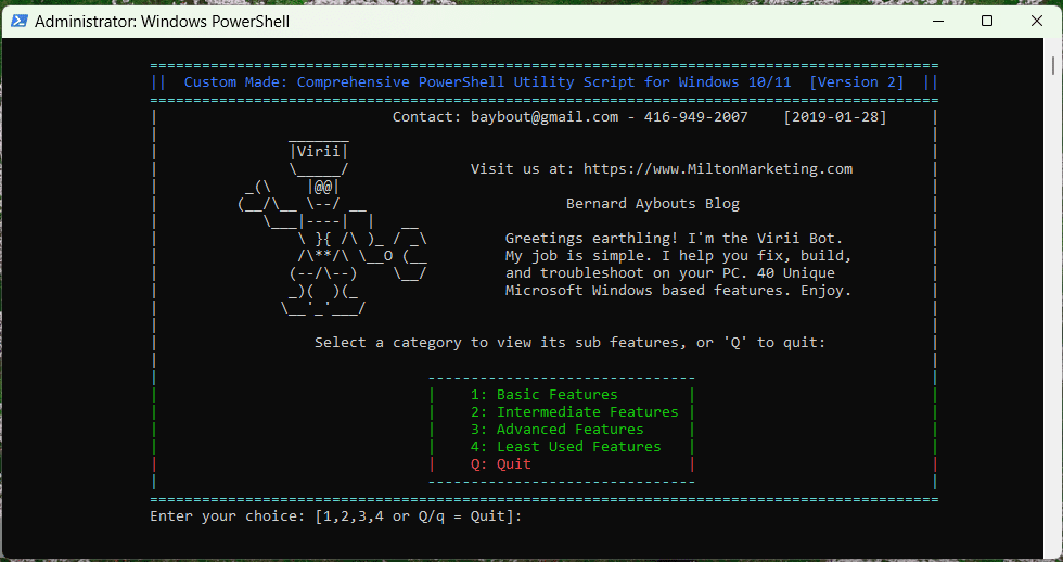 Enhanced PowerShell script for Windows system management