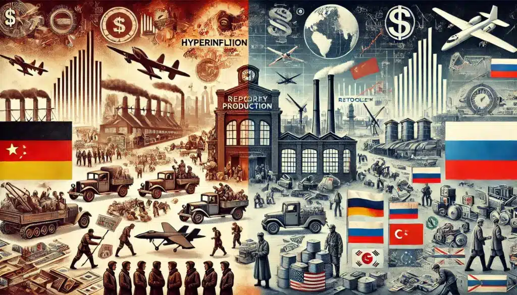 Comparing post-WWI German economic recovery to Russia's current war financing strategy and its long-term economic consequences